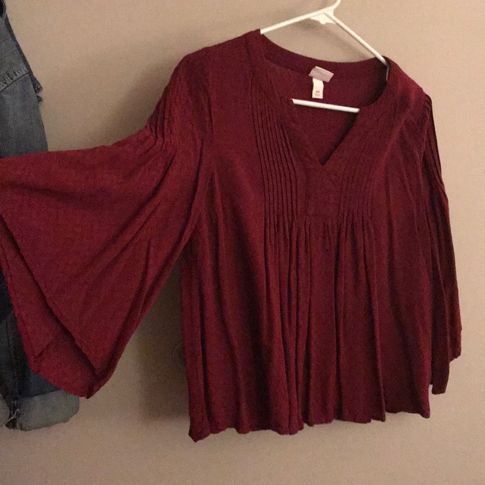 Flowy maroon top